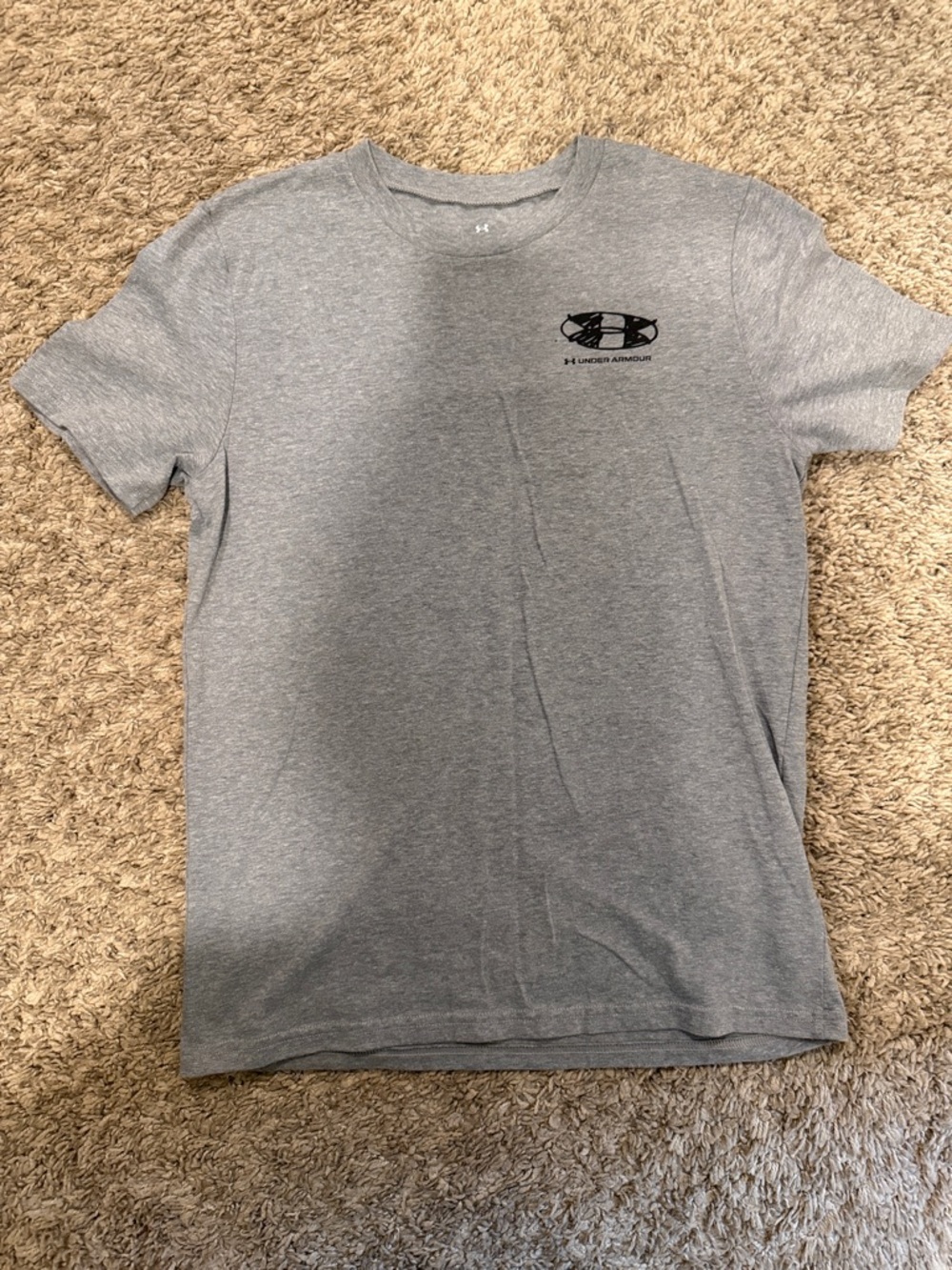 Under Armour Gray Crew Neck Short Sleeve Performance Tee Medium boys